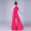 Kinesisk gammal kostym fancy cosplay plagg traditionell etnisk kvinnors klassiska dans kläder fläkt dans scen slitage
