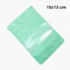 Vert clair 10x15cm 100pcs Stand Up Plastic Zipper Lock Packaging Bag pour Beans Snack Matte Doypack Refermable Window Food Packing Pouch