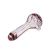 Cachimbo manual para fumar de 3,8 polegadas com listra vermelha, vidro de borosilicato de alta qualidade e tigela profunda - elegante e durável