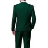 Dark Green Wedding Tuxedos 2019 Two Piece Jacket Pants Trim Fit Custom Made For Groom Men Suit
