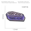 Purple Coffin Enamel Pins Funny Badges Death Dead Zombie Casket Brooches Custom Pastel Lapel pin Denim Shirt Punk Gothic Jewelry