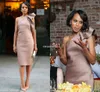 Ny Kerry Washington Celebrity Cocktail Dress Sheft One Shoulder Bow Satin Knee Length Club Prom Gowns Morklänning Formell