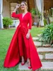 Eleganti nuove tute rosse abiti da ballo 3/4 maniche lunghe scollo a V abito da sera formale abiti da festa economici pantaloni occasioni speciali DH4272