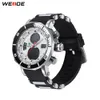 WEIDE Mens Top Luxury Brand Men Watches Quartz Watch Analog Waterproof Sports Army Military Silicone Bracelet Wristwatch Clock282V