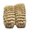 キンキーカーリーブラジルのカーリーウェーブ人間の髪の織り2個のブラジルの髪のバンドルバージンヘア8-30インチブロンド色