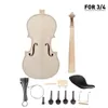 Naomi DIY скрипка 34 скрипка DIY Kit Natural Told Wood Acoustic Violp Fiddle Kit