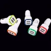 LED light Dual USB Car Charger adapter 5V 2.1A+1A Square Rocket Design For Smart phone 200PCS/LOT