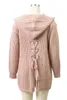 Moda-EUR Lady's Long Cardigan Women Twist Sweter Bandaż Split On Back Top Casual Długie Rękawy Oversize Coat Top Odzież do sprzedaży