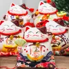 Traditional Japanese Lucky Cat Saving Bank Figurines White Porcelain Maneki Neko Money Box Asian Business Decoration
