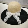Ny floppy spetshatt Stor bred brättad solhatt Kvinnor Kentucky Derby Church Party Bröllop Beach Hat