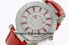 GS 2019 Nouvelles montres de designer pour femme FM.800 Automatique Saphir Full Diamond Boîtier en acier Bracelet en cuir de veau Boîtier transparent Dos Montres pour dames