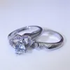 Choucong Heart Promise Bridal Pierścień Zestaw Biały Złoto Wypełniony 5A CZ Zespół Engagement Pierścienie Dla Kobiet Biżuteria Ślubna