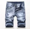 الرجال رخيصة مصمم سليم ممزق السراويل المتعثرة جينز قصير ابيض ابيض الدينيم السراويل كبيرة الحجم 28-42 بنطلون JB3