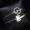 S334 Fashion Jewelry Metal Alloy Wave Coconut Tree Double Layer Armband Charms Armband