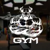 Gym Logo Bull Spieren Bodybuilder Muurstickers Vinyl Home Decoratie GYM Club Fitness Decals Verwijderbare zelfklevende Mural213F