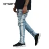 Heyguys New Fashion Pants Men Skinny Jeans Men Streetwear Ripped Jeans For Man Fitted Bottoms Zipper Hip Hop Jeans Homme DenimQ190330