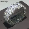 Choucong Elegancki Kształt Kształt Obietnica Pierścień Diament 925 Sterling Silver Engagement Wedding Band Pierścienie Dla Kobiet Biżuteria