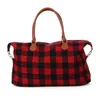 22 Inch Plaid Tote Dames Duffel Bag Floral Weekender Duffle voor Lady Girls Weekend Travel Tote Ljjk2215