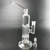 9.5Inch Glass Water Bongs Double Tube Recycler Bong Water Pipes Mini Birdcage Filter Hookah for Smoking