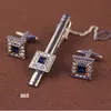 MEN039S CUFF Links Bindungsclip -Sets Ärmeln Knopfknopf Stickpin Set Krawatte Stange Cufflink Anzug Hemdzubehör Golden S4307563