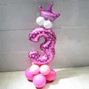 20 Stück rosa blaue Folienballons für Babypartys, 1, 2, 3, 4, 5, 6, 7, 8, 9 Jahre, alles Gute zum Geburtstag, Partydekorationen, Kinderpartygeschenke