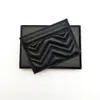 Fashion Credit Bank Card Holder Wave Classic Men Women Genuine Real Leather Zig Zag Mini Wallet With Box