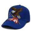 Unisex 3D ricamato Patriotic Eagle Clutching American Flag Berretto da baseball Hip Hop Outdoor Strapback regolabile Lettere papà Hat