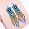 5 Color Long Tassel Drop Dangle Beaded Earrings Multilayer Earring for Bride Jewelry Valentine's Day Gift