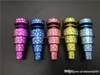 Kleurrijke Universele 6in1 Domeloze Titanium GR2-nagels 10mm 14mm 18mm gezamenlijke mannelijke vrouwelijke domeloze GR2-titaniumspijkers voor glazen waterpijp