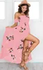 Mode-vente chaude femmes imprimé floral sans bretelles Boho robe robe de soirée longue Maxi robe d'été robe d'été robes décontractées, plus la taille XS-5XL