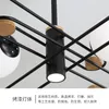 Nordic Minimalistische Black LED Kroonluchter Verlichting Moderne Glazen Bal Opknoping Lamp Hout Woonkamer Restaurant Slaapkamer Deco-armaturen