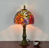 Tiffany Stijl Gekleurde Glas Tafellampen Woonkamer Barokke Klassieke Retro Tuin Rose Bureaulamp TF001