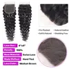 Peruwiańskie Virgin Human Hair Bundle z zamknięciem głębokie fala prosta, kręcone włosy przedłużenie tanich ludzkich fryzur z 4x4 La8292230