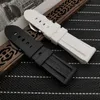 Silicone Rubber Watchband 22mm 24mm 26mm Black Blue Red Orange white watch band For Panerai Strap with logo CJ191225264t