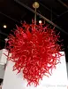 Crystal Chandelier Lights Hand Blown Glass Lamp Pure Red Handmade Large Chandelier Fashionable Christmas Party Decoration