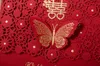 (30 adet / lot) Geleneksel Overseas Chinese Kırmızı Düğün Davetiye Lazer Kesim Kelebek Evlilik Misafir Davetiyeler