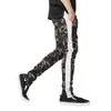 Pantalon pour hommes Puimentiua Mens Camouflage Imprimé Stripe Stripe 2023 Mâle Joggers Harem Pantalon Sportswear