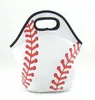 Baseball Lunch Bag Box Neoprene Picknickpåsar Sport Softball Tote Isolerade kylväskor Matbärarförvaringsväskor Vattentäta handväskor