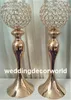 Luxus-Blumensäule im neuen Stil im römischen Stil, goldfarbener Metall-Acryl-Blumenständer für Hochzeitsdekoration745