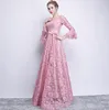 2019 elegante laço vestidos de dama de honra batida vestido de convidado de casamento lace-up de volta damas de honra vestido forma formal vestido de honra