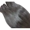 Супер двойные нарисованные пучки человеческих волос с закрытием прямые бразильские девственные утки человеческих волос с закрытием волос 4x4 натуральный цвет 8-22 дюйма