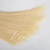 インドの自然な茶色の金髪の二重描かれた絹ストレートの皮の緯糸の100gの未処理のレミーの処女の人間の髪の毛の延長テープ