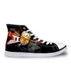 THIKIN Cool Fire Skull Pattern Scarpe di tela con lacci Uomo Sneaker stampate in 3D per uomo Scarpe da viaggio traspiranti alte Scarpe basse