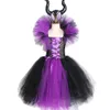 Maleficent 사악한 여왕 걸스 투투 복장 뿔 할로윈 코스프레 마녀 의상 소녀 들러리 파티 드레스 어린이 의류 Y19061303