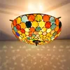 Tiffany style stained glass ceiling lights 26 inches European retro art decorative ceiling light dining bar bedroom semi-ceiling lamp TF026