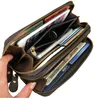 fashion designer credit card holder high quality classic leather double zipper purse folded notes and receipts bag wallet purse296e