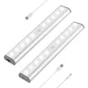 LED-Unterschrankleuchte mit PIR-Bewegungsmelder, 10 LEDs, Beleuchtung für Kleiderschrank, Schrank, Küche, Nachtlicht