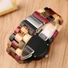 Handgemaakte luxe natuurlijk hout paar Watch Heren dames kwarts analoge display polshorloge klassieke bamboe horloges multolor houten armband