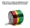 Aluminium Alloy Thread Grinder 4 Layers Diameter 63mm Multi Colors Handle Herb Grinders Smoking Accessories GR174