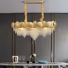 Lustre en cristal irrégulier doré lampe de restaurant LED rectangulaire salon de luxe hôtel ingénierie lampe décorative LLFA